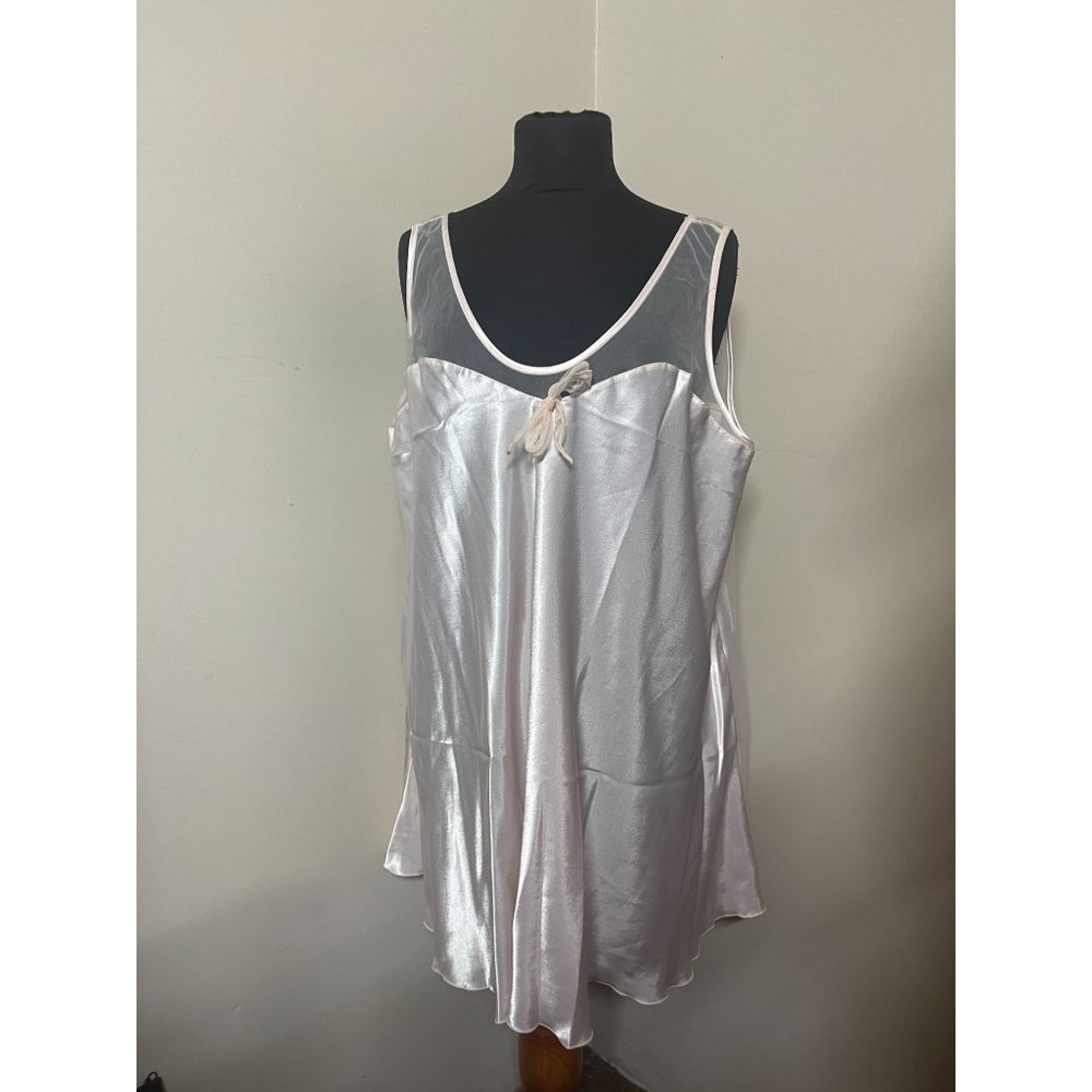 Vintage Scaasi Nightgown Silky Pink with Chiffon Detail Size 1X Plus Size